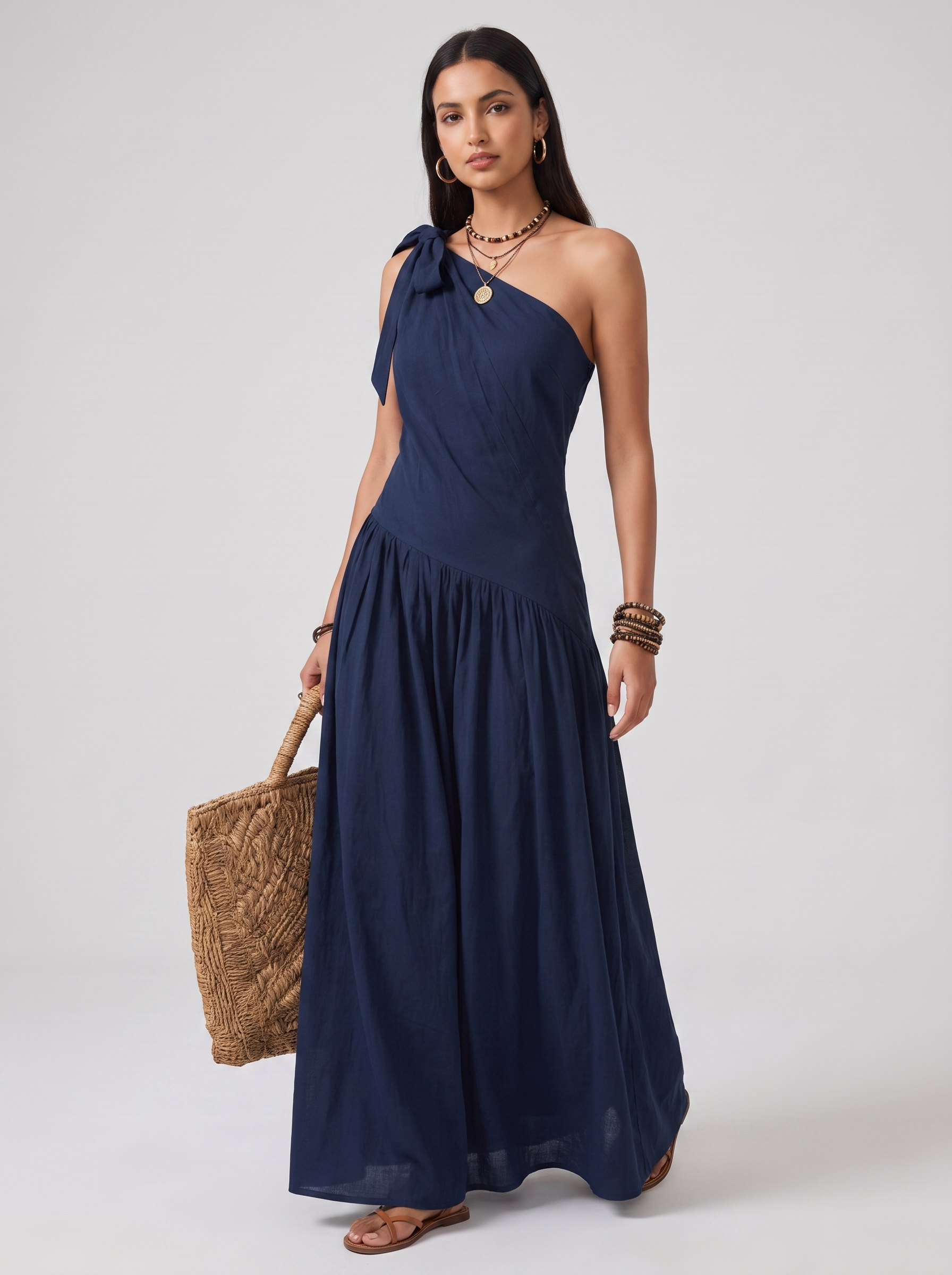 Women's Asymmetrical Maxi Dress for Summer Occasions
