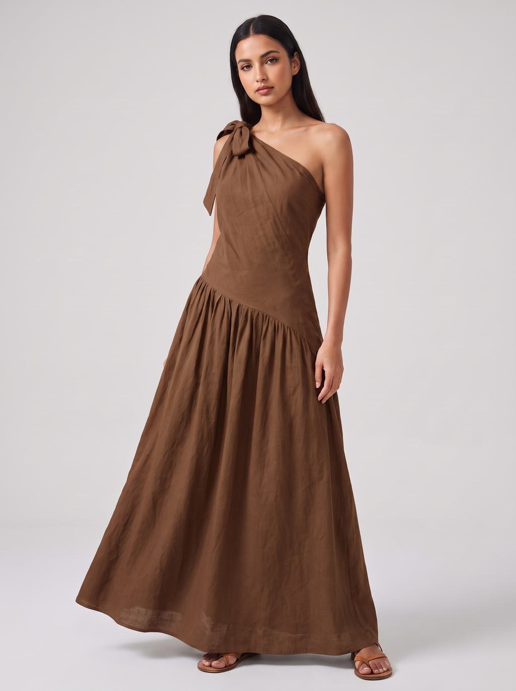 Women's Asymmetrical Maxi Dress for Summer Occasions