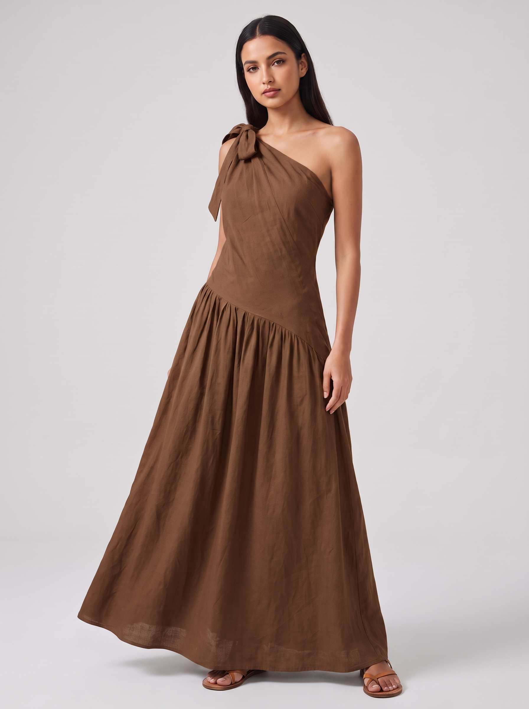 Women's Asymmetrical Maxi Dress for Summer Occasions