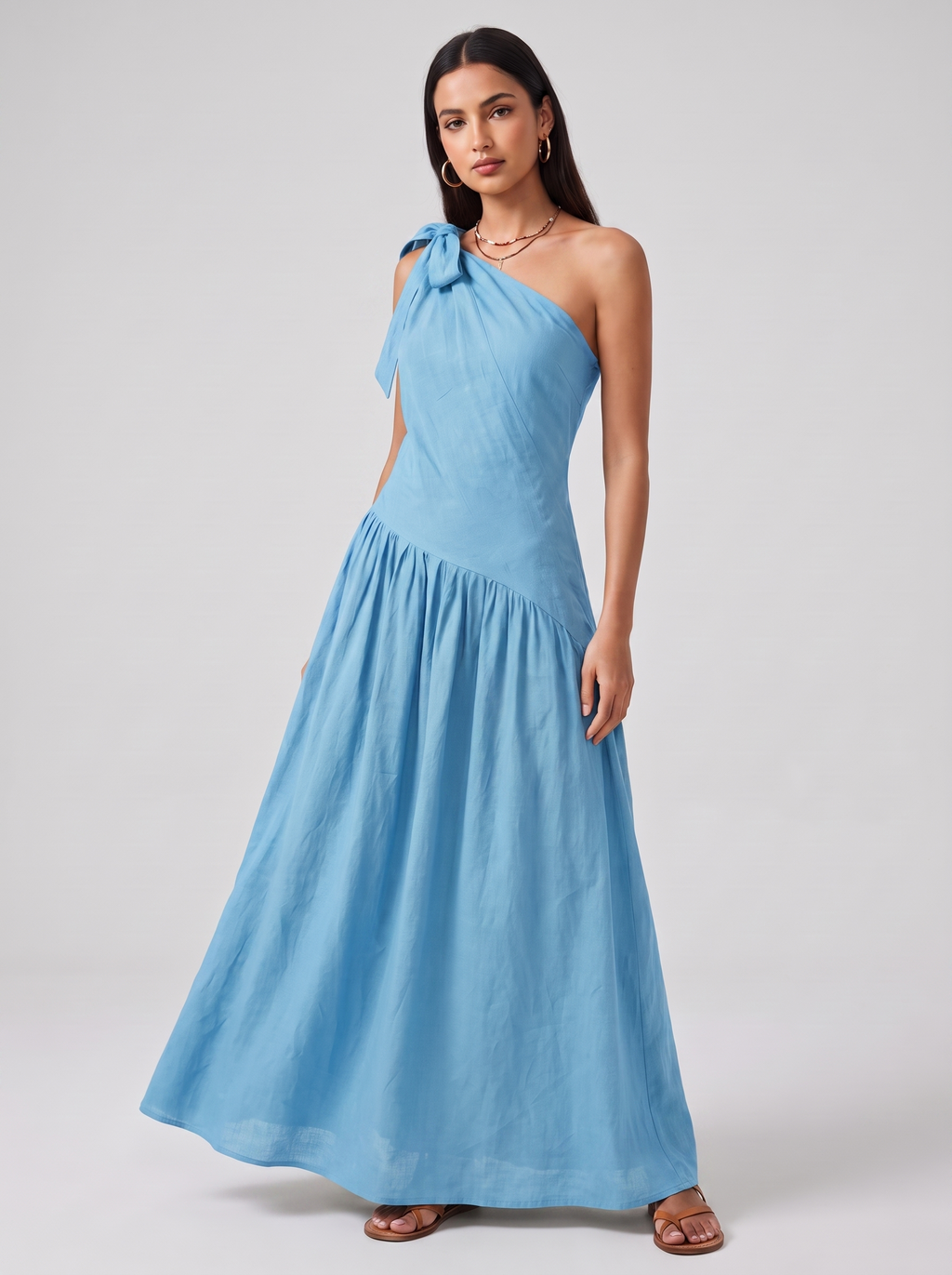 Women's Asymmetrical Maxi Dress for Summer Occasions