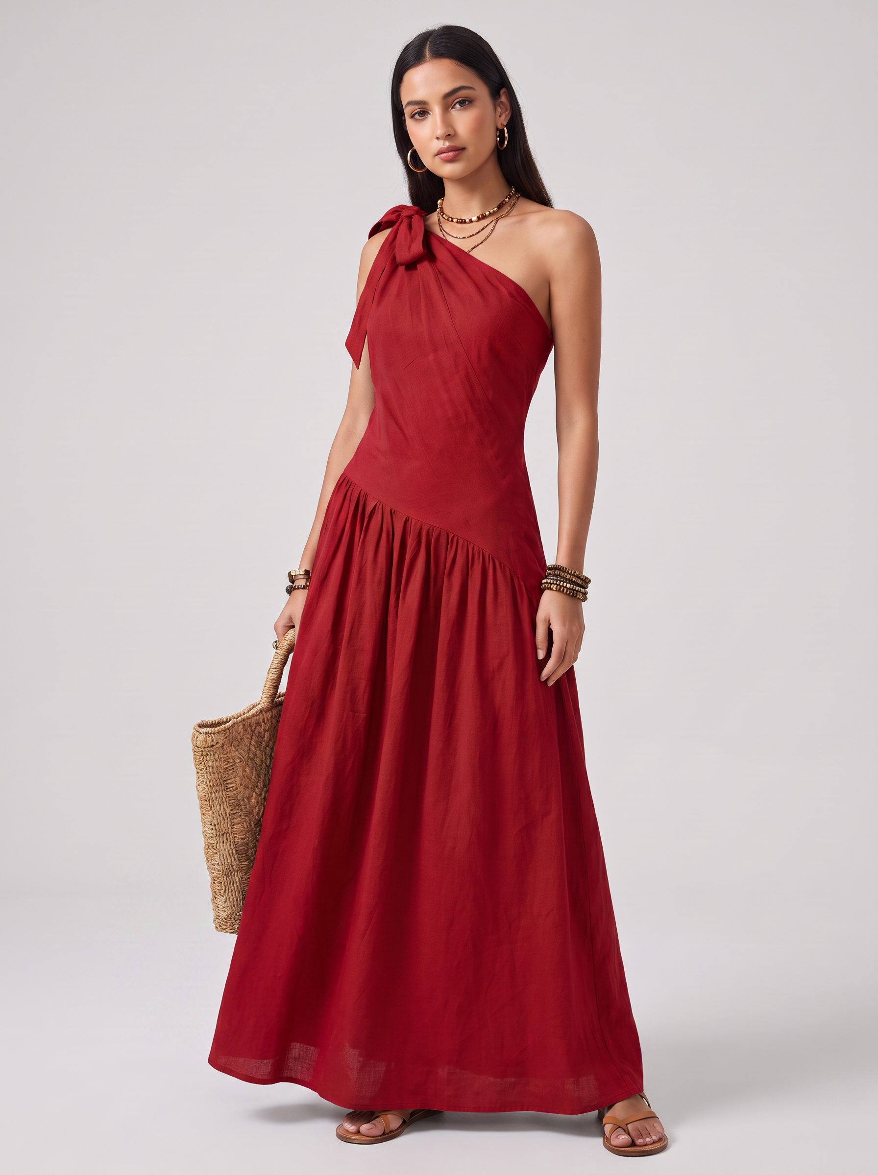 Women's Asymmetrical Maxi Dress for Summer Occasions