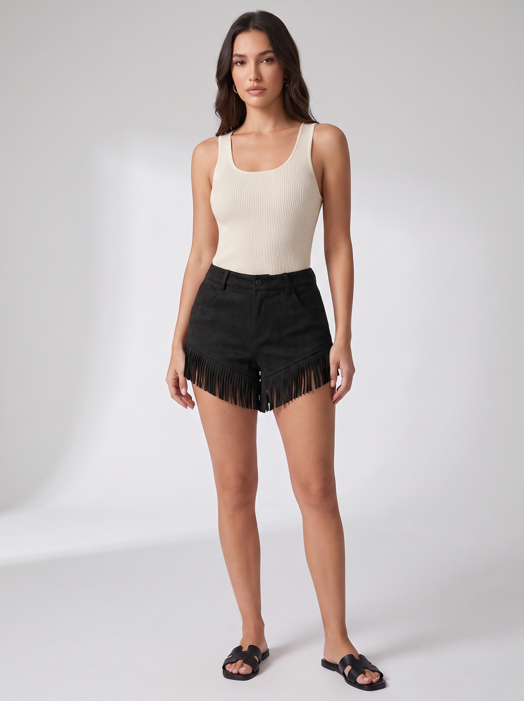 Women's Retro Western-Style Tassel Suede Shorts