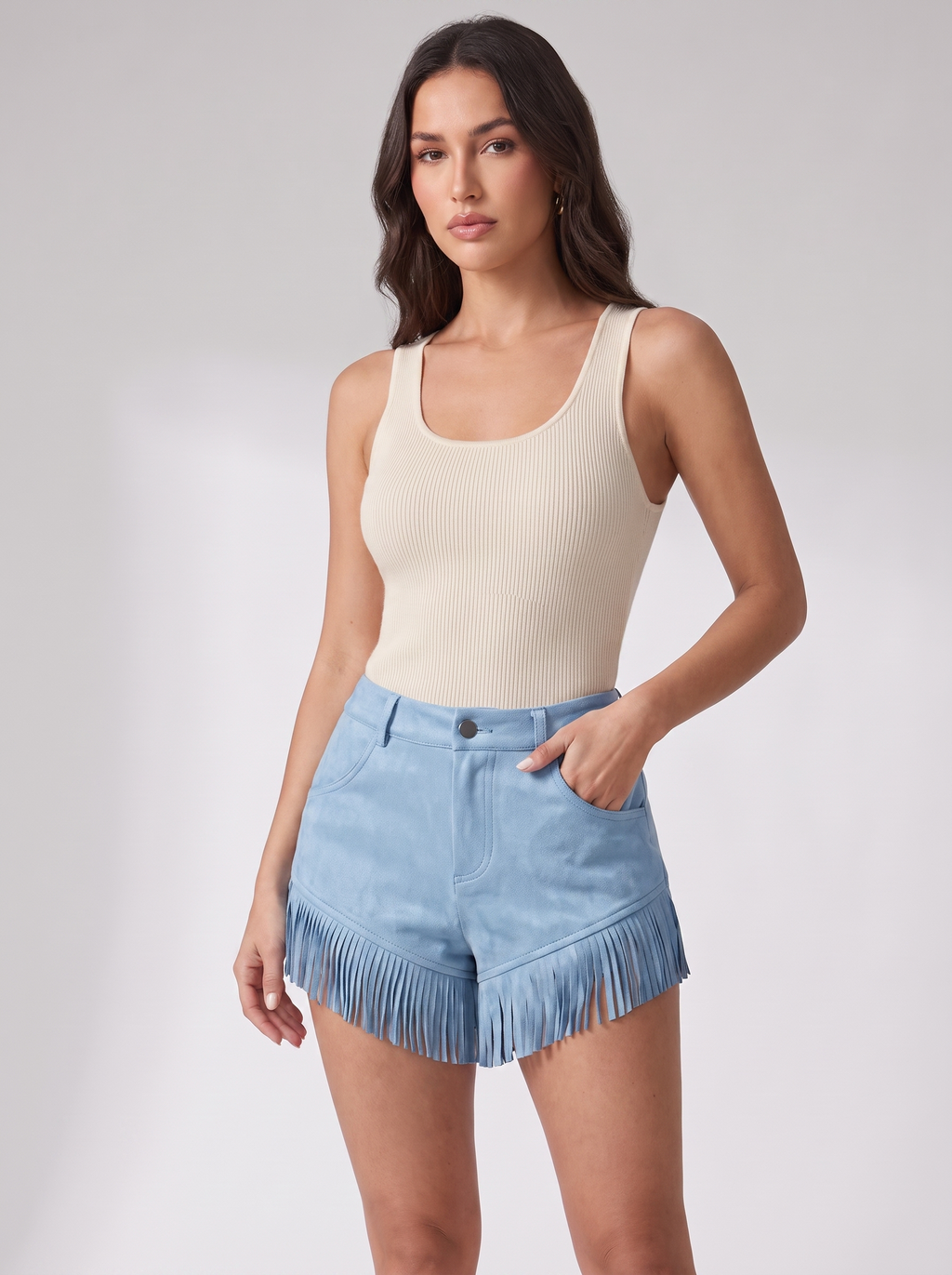 Women's Retro Western-Style Tassel Suede Shorts