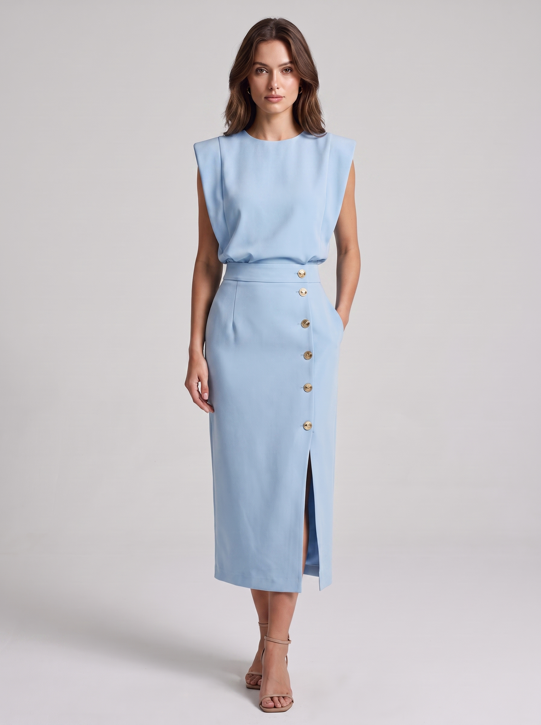 Women's Casual Sleeveless Summer Midi Dress