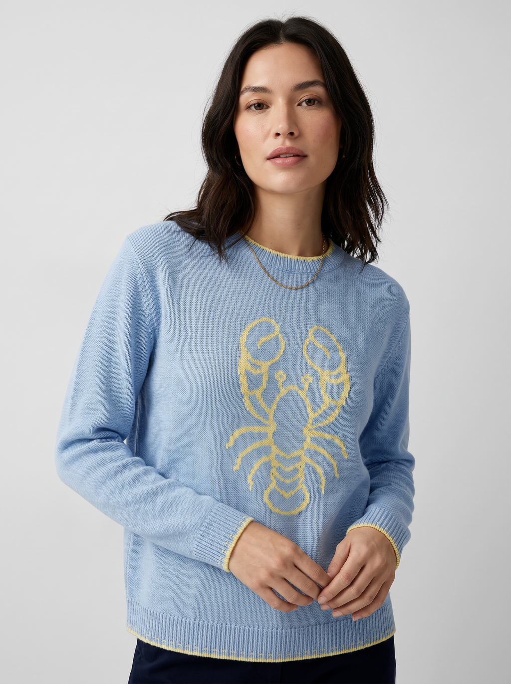 Women's Color-Block Crew Neck Sweater