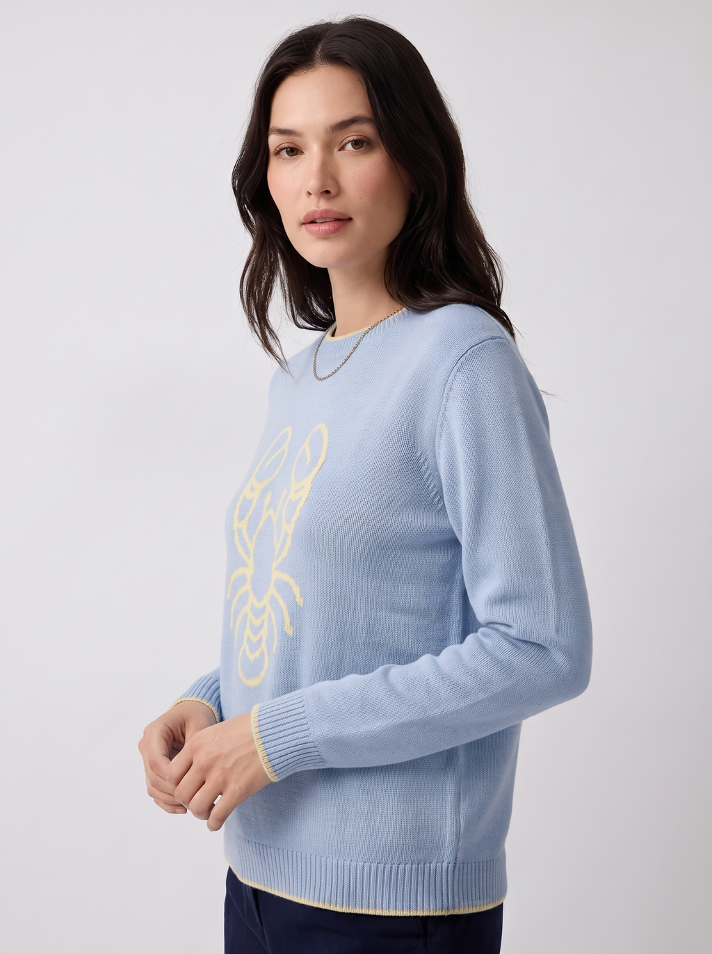 Women's Color-Block Crew Neck Sweater