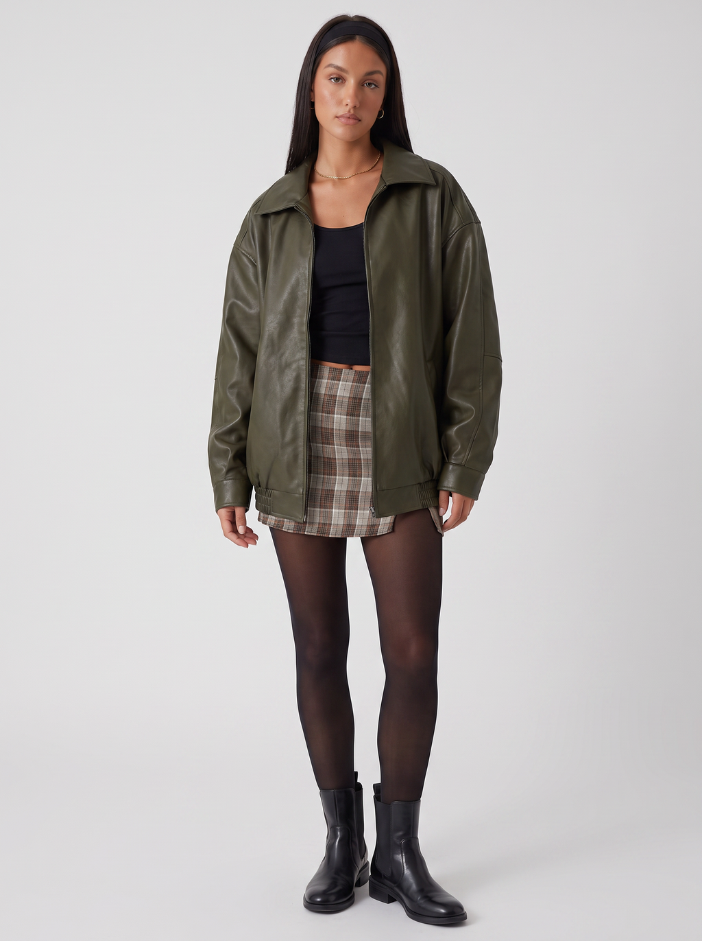 Women's Oversized Leather Jacket