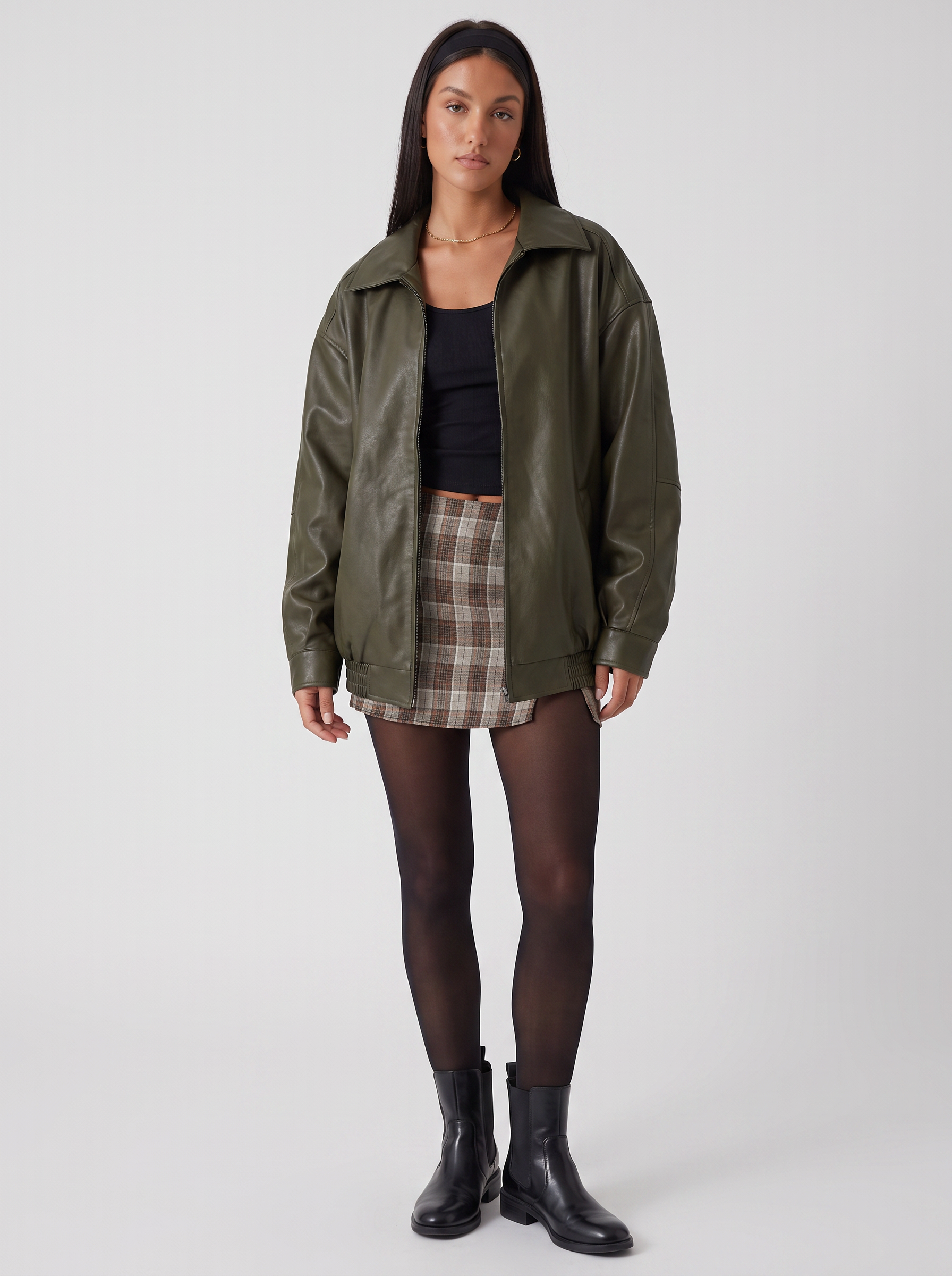 Women's Oversized Leather Jacket