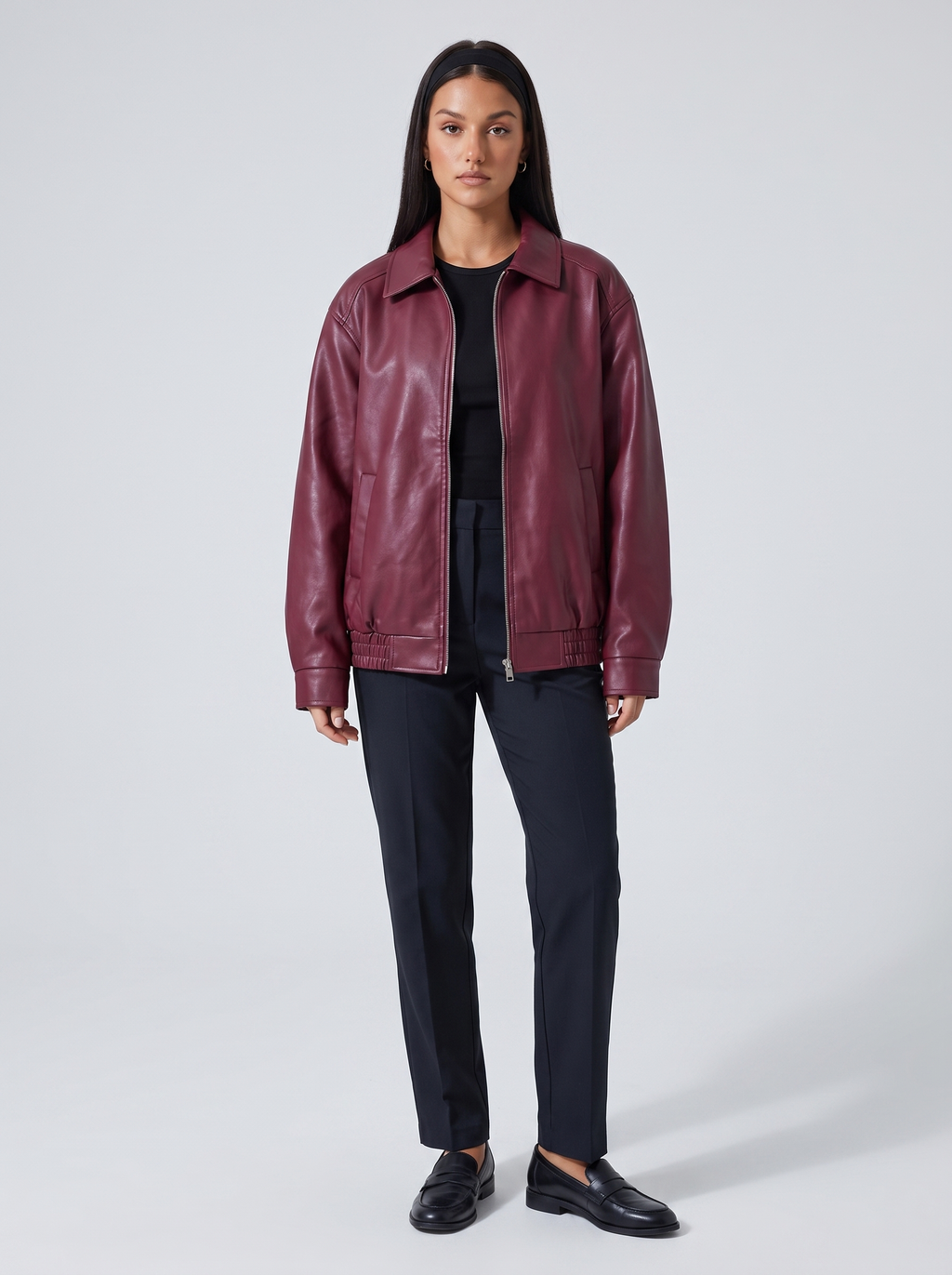 Women's Oversized Leather Jacket