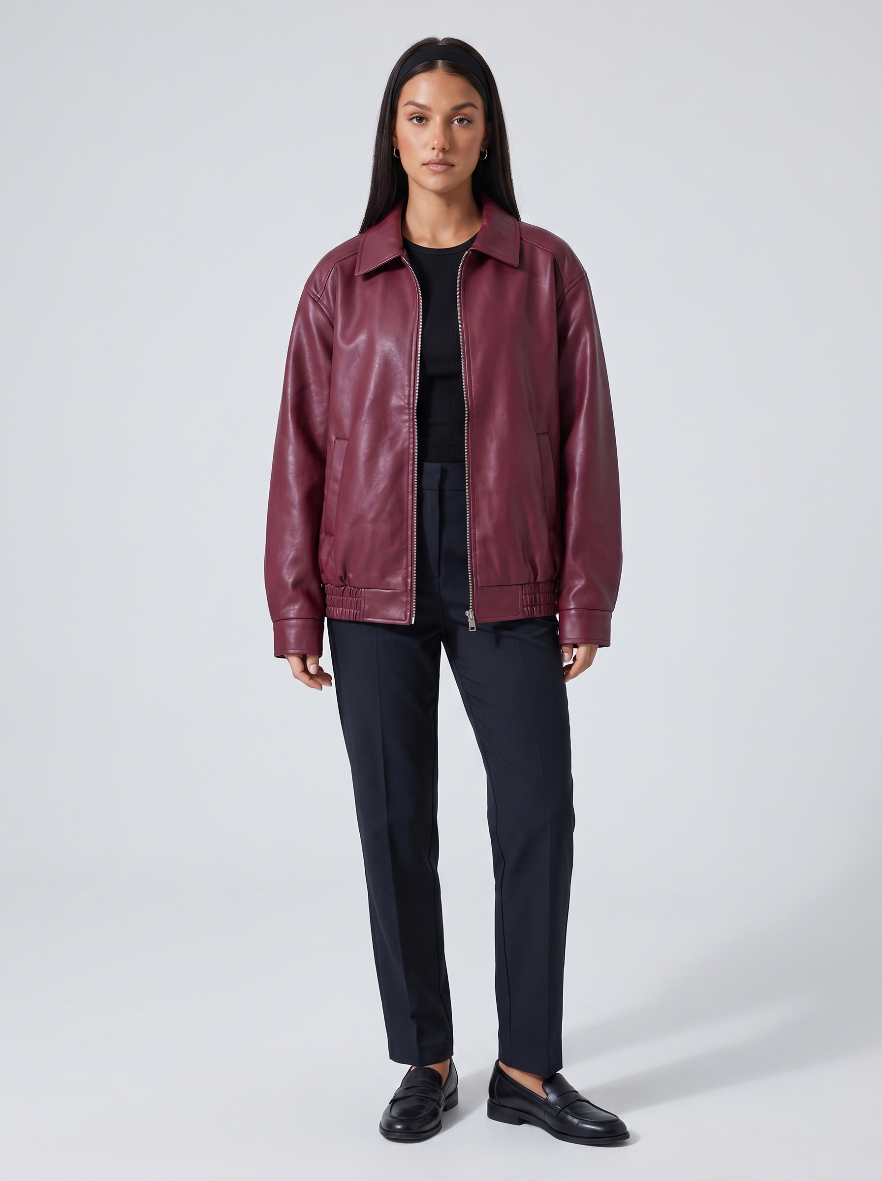 Women's Oversized Leather Jacket