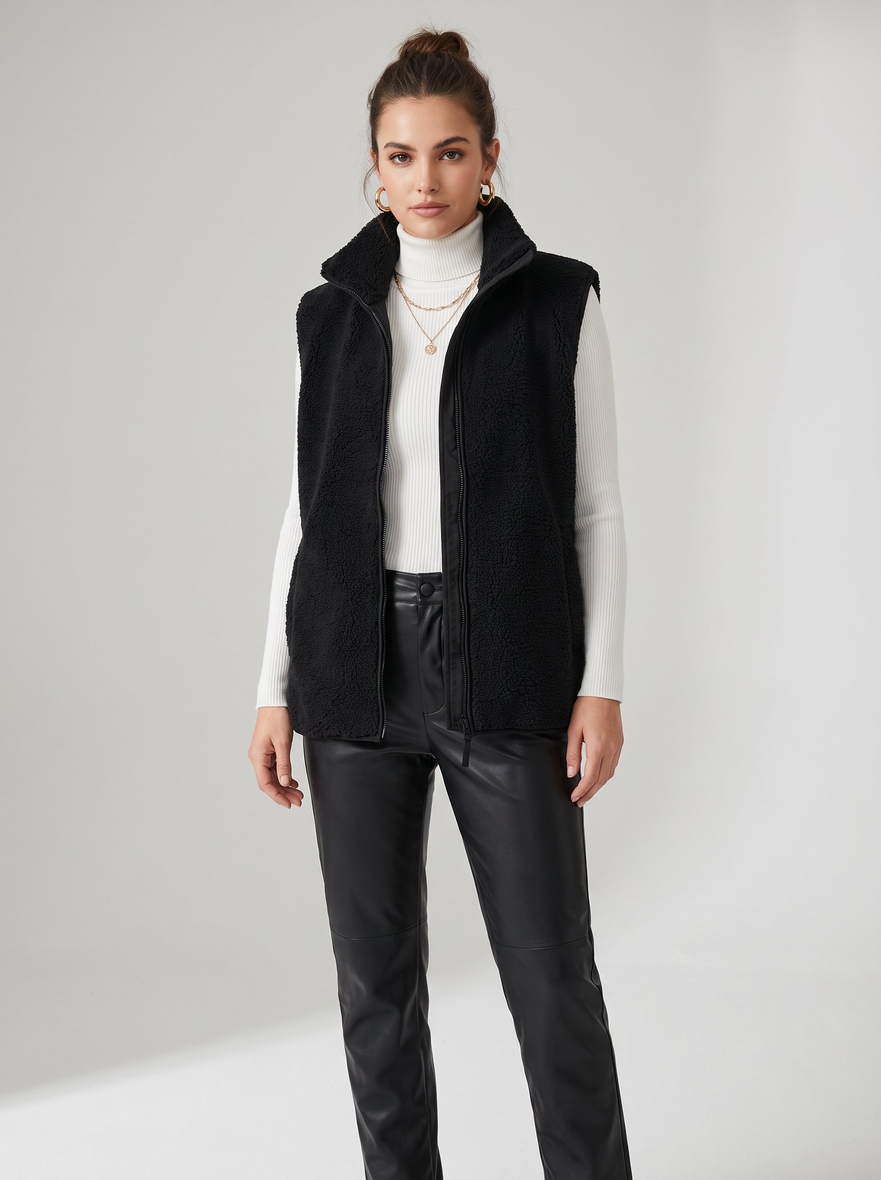 Women's Teddy Fleece Zip-Up Vest