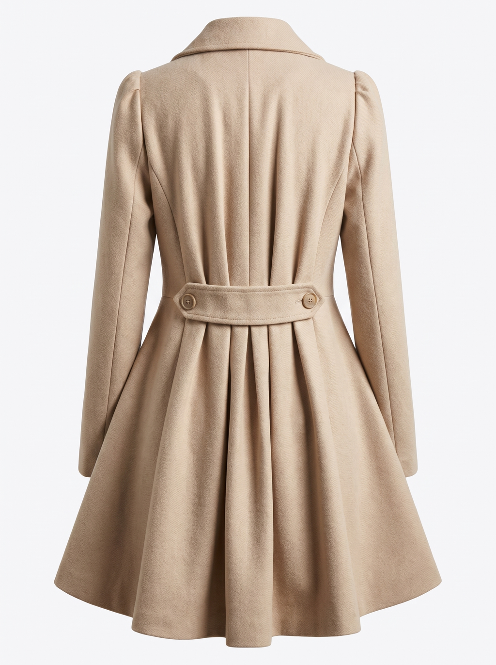Women's Double Breasted Coat with Fold Over Collar
