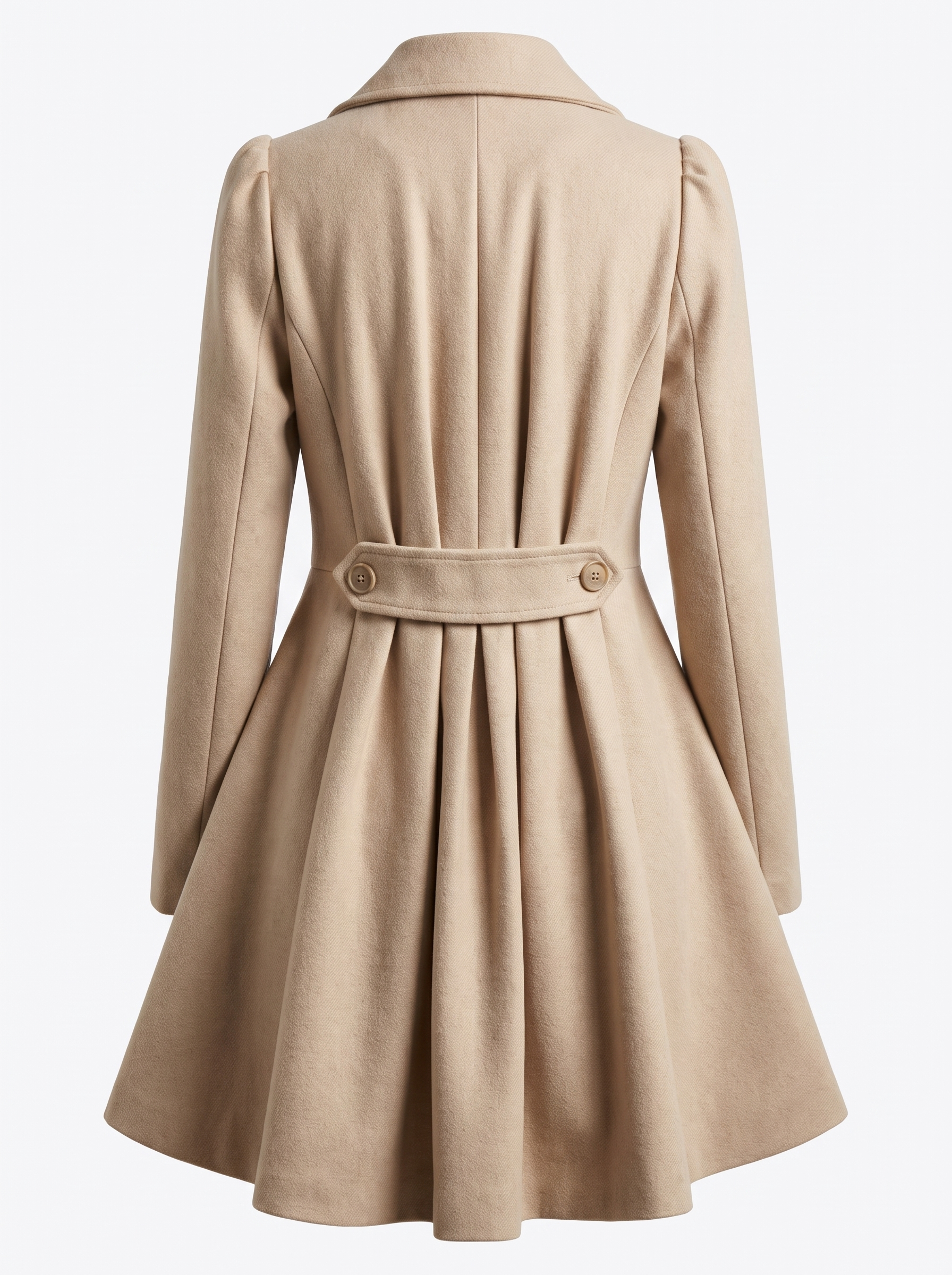 Women's Double Breasted Coat with Fold Over Collar