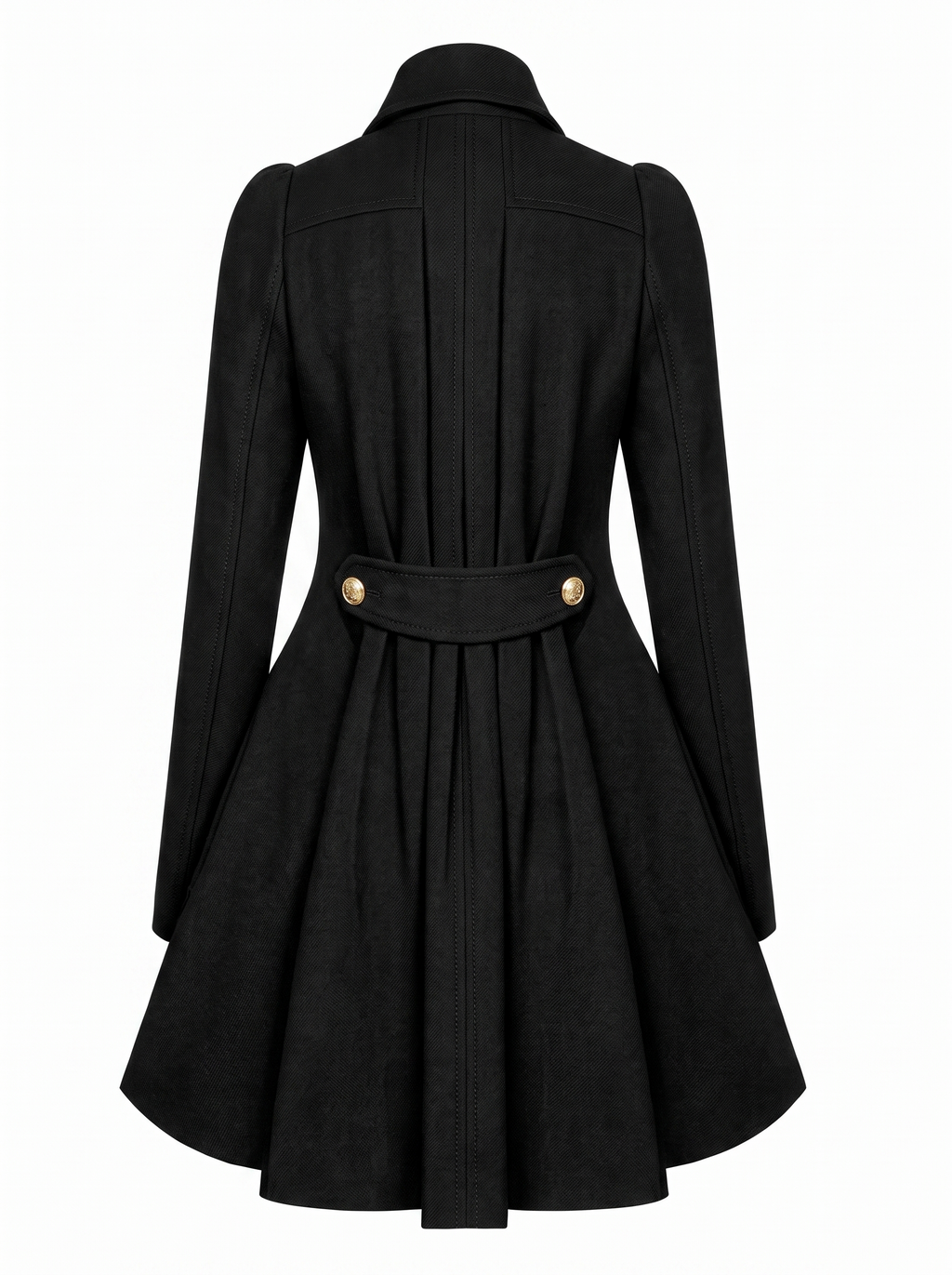 Women's Double Breasted Coat with Fold Over Collar
