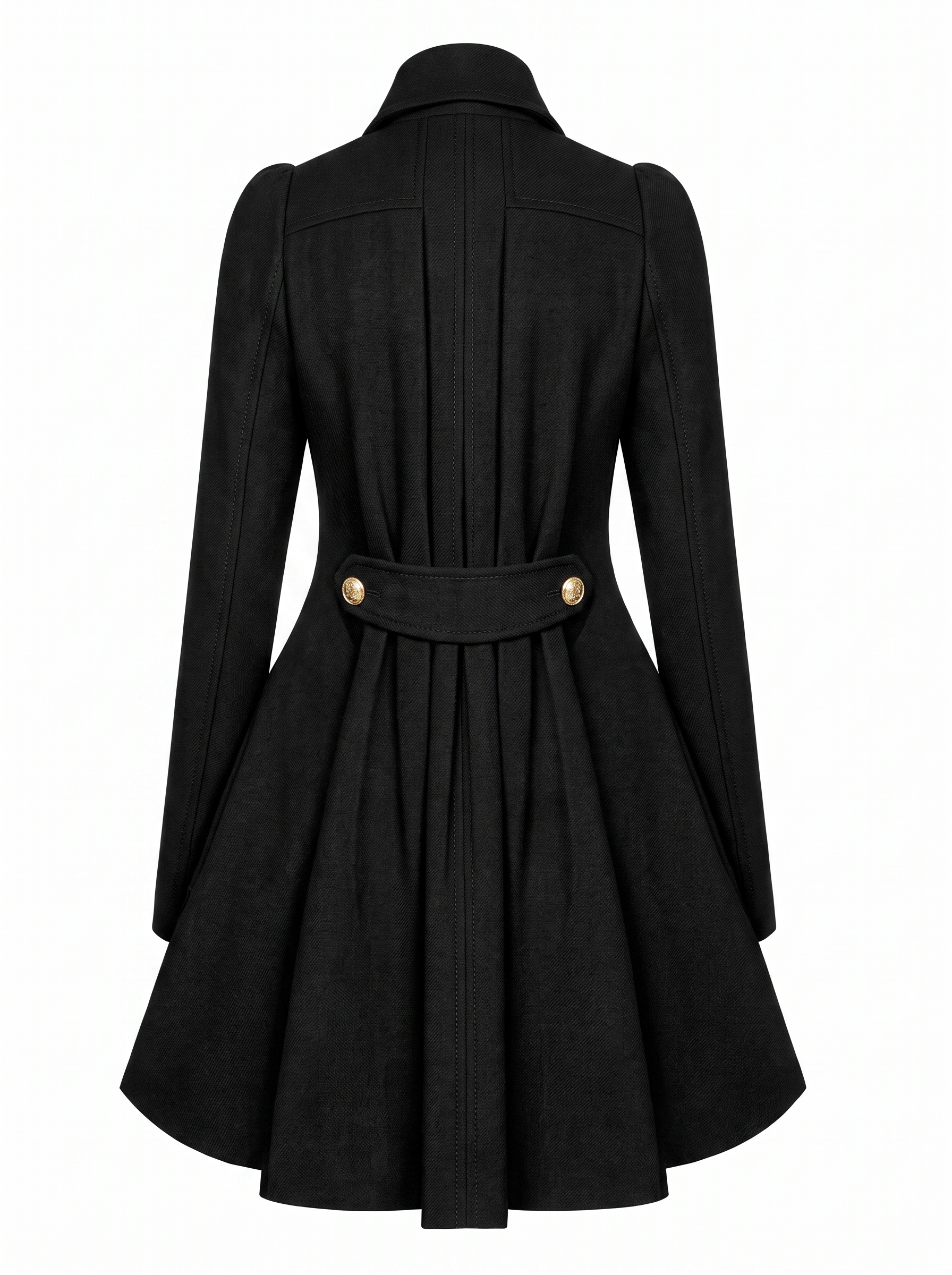 Women's Double Breasted Coat with Fold Over Collar