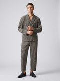 Men's Slim Fit Plaid Suit Blazer and Trousers
