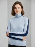 Women's Two-Tone High Neck Sweater Shirt