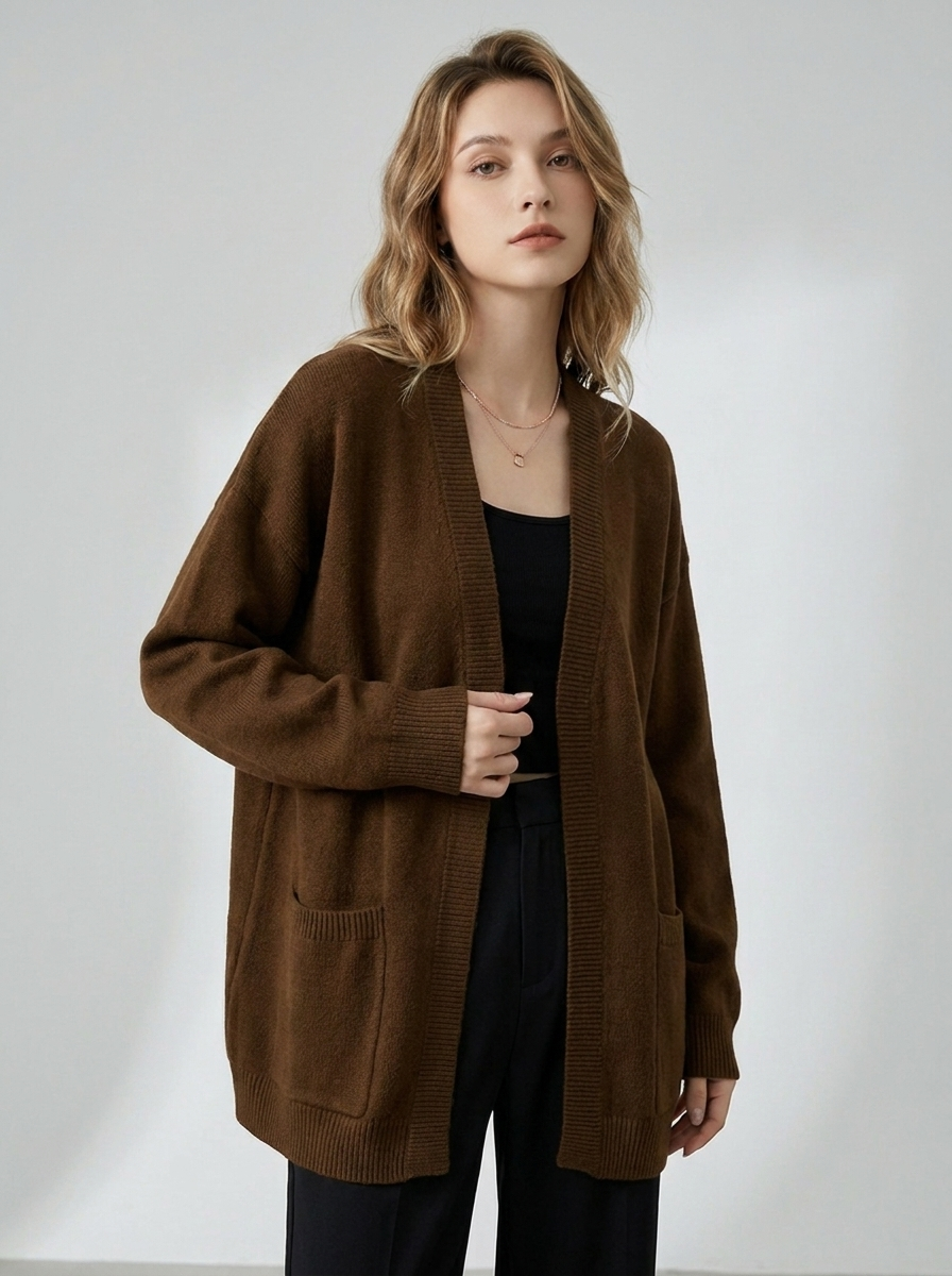 Women's Knitted Cardigan with Pockets