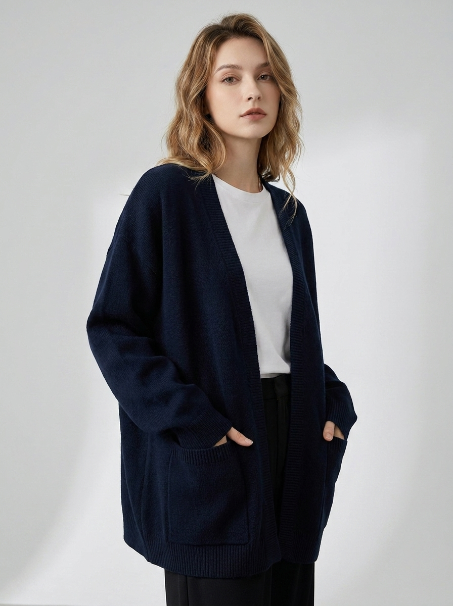 Women's Knitted Cardigan with Pockets