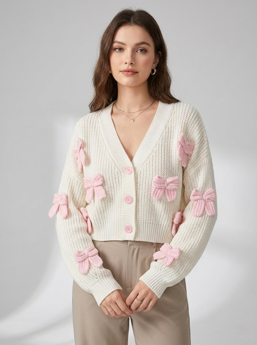 Women's Cardigan With Bows