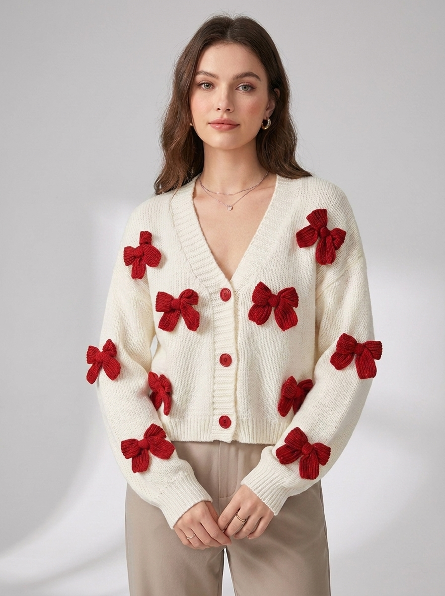 Women's Cardigan With Bows