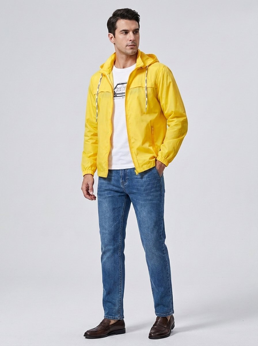 Men's Lightweight Windbreaker Jacket for Outdoor Activities