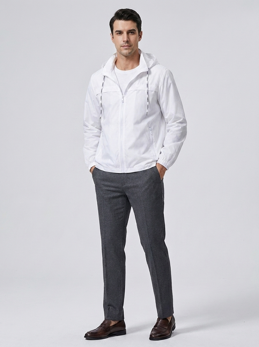 Men's Lightweight Windbreaker Jacket for Outdoor Activities