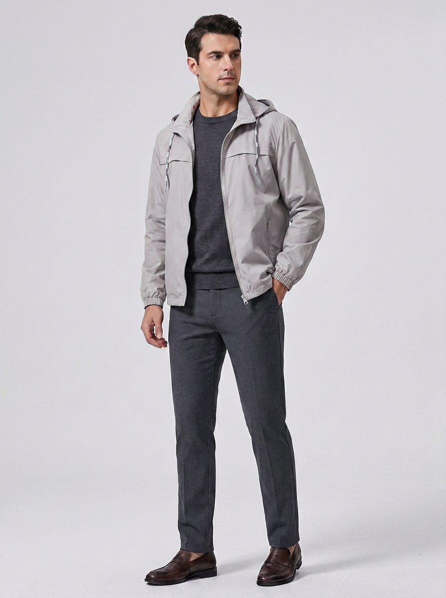Men's Lightweight Windbreaker Jacket for Outdoor Activities