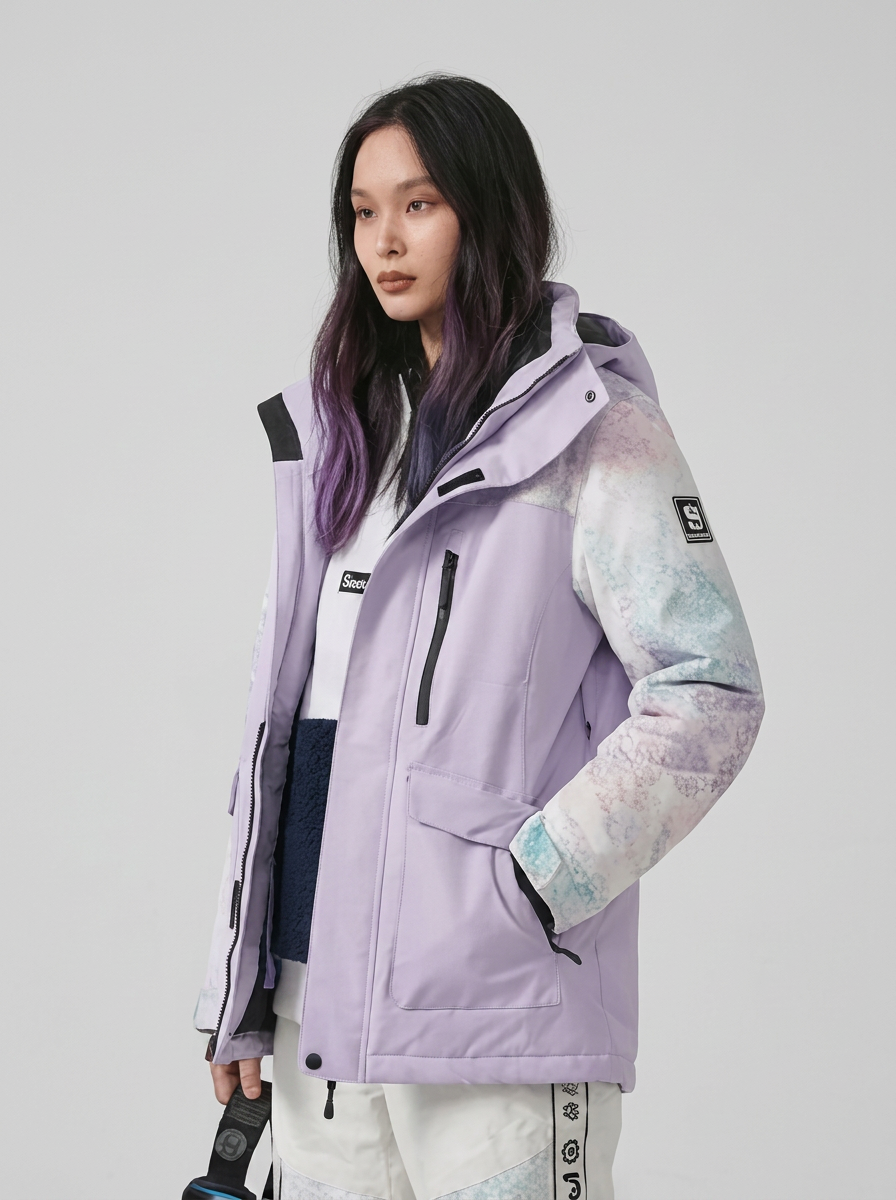 Women's Insulated Ski Suit Dungarees and Jacket - Warm Snow Suit for Winter Sports