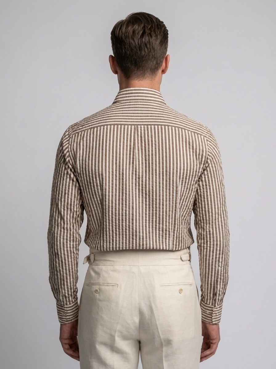 Men's Slim Fit Striped Dress Shirt