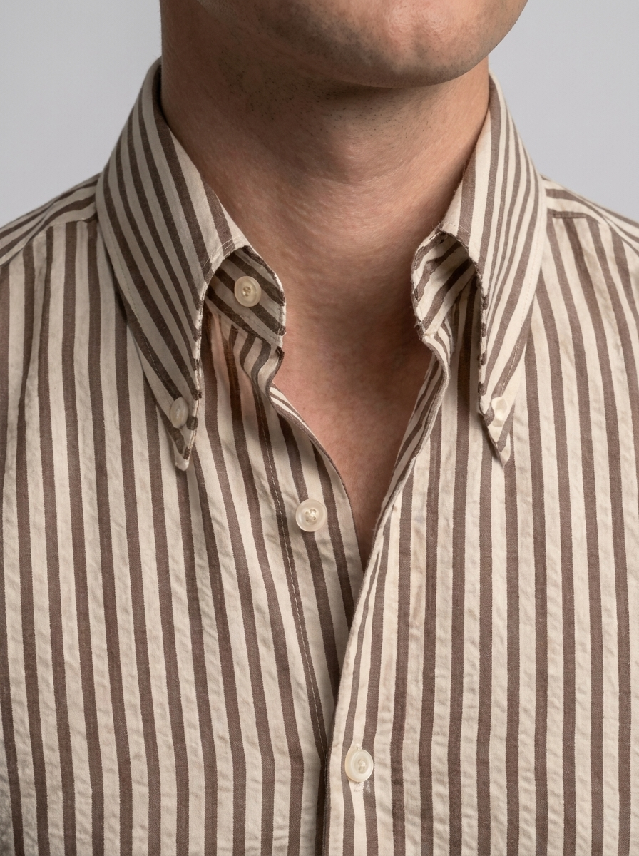Men's Slim Fit Striped Dress Shirt