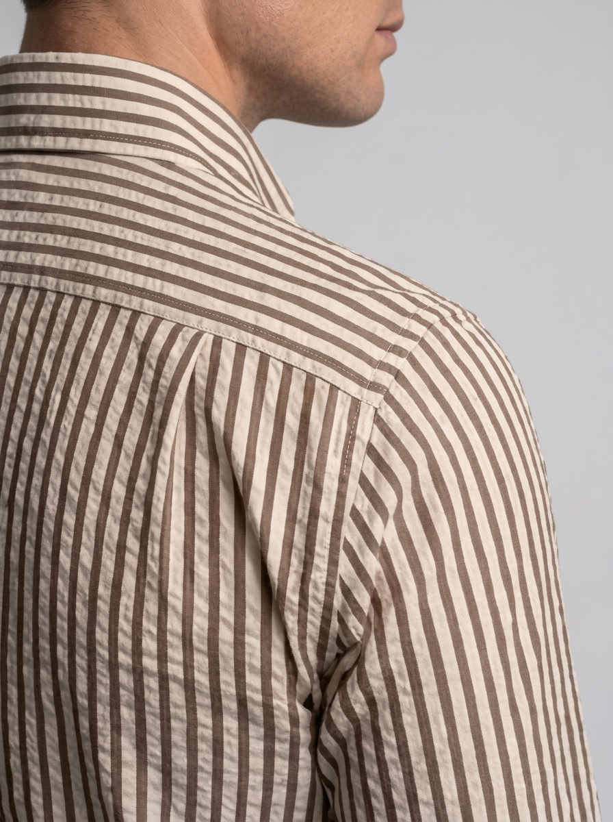 Men's Slim Fit Striped Dress Shirt