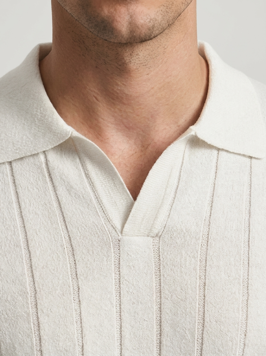 Men's V-Neck Long Sleeve Polo Sweater