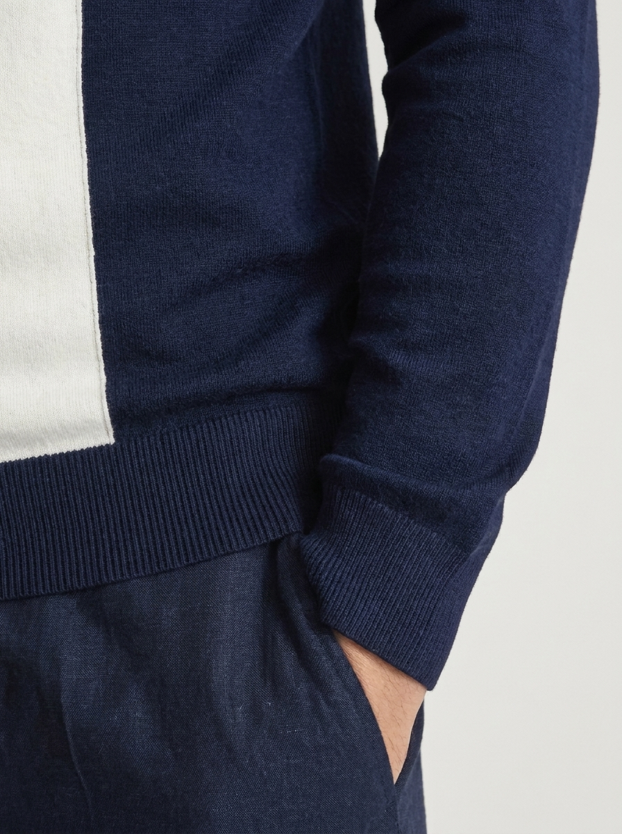 Men's Slim Fit Quarter-Zip Sweater with Stand Collar