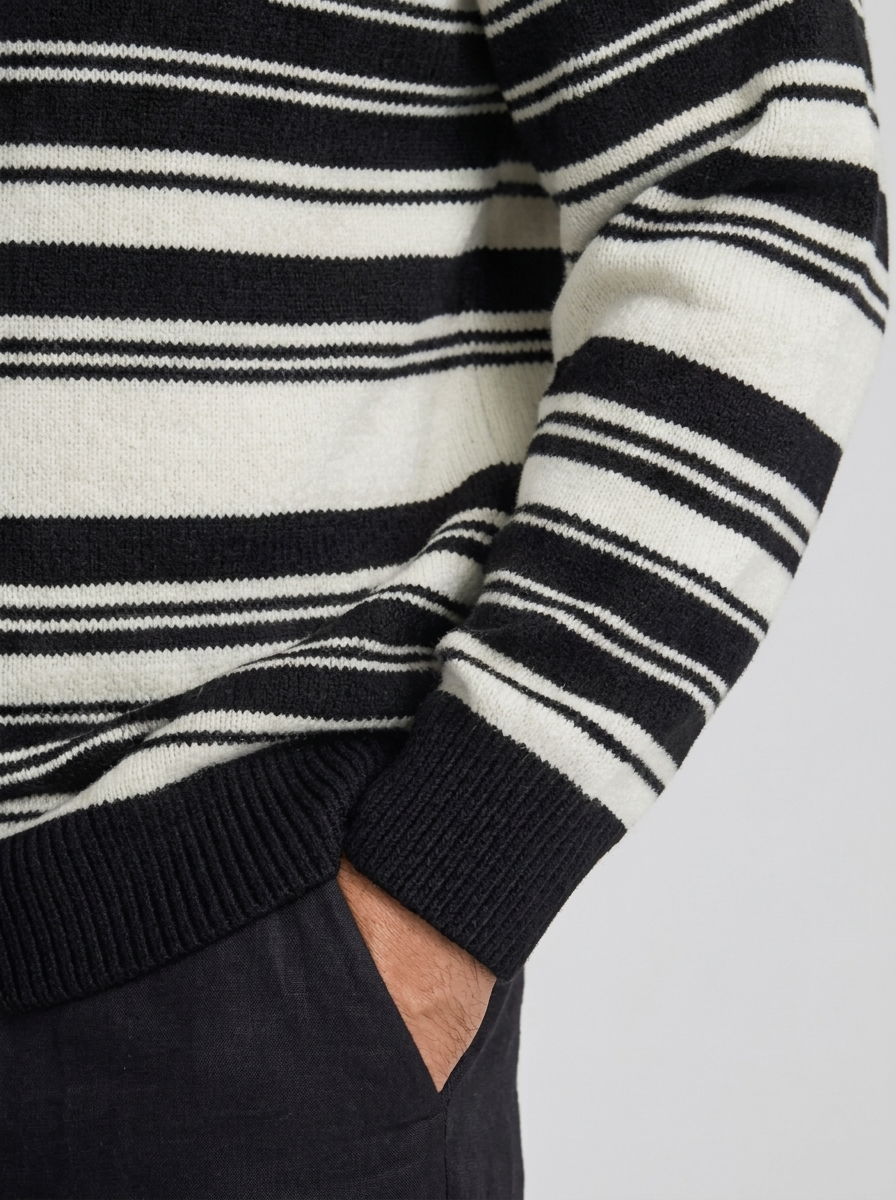 Men's Striped Sweater for Casual Wear