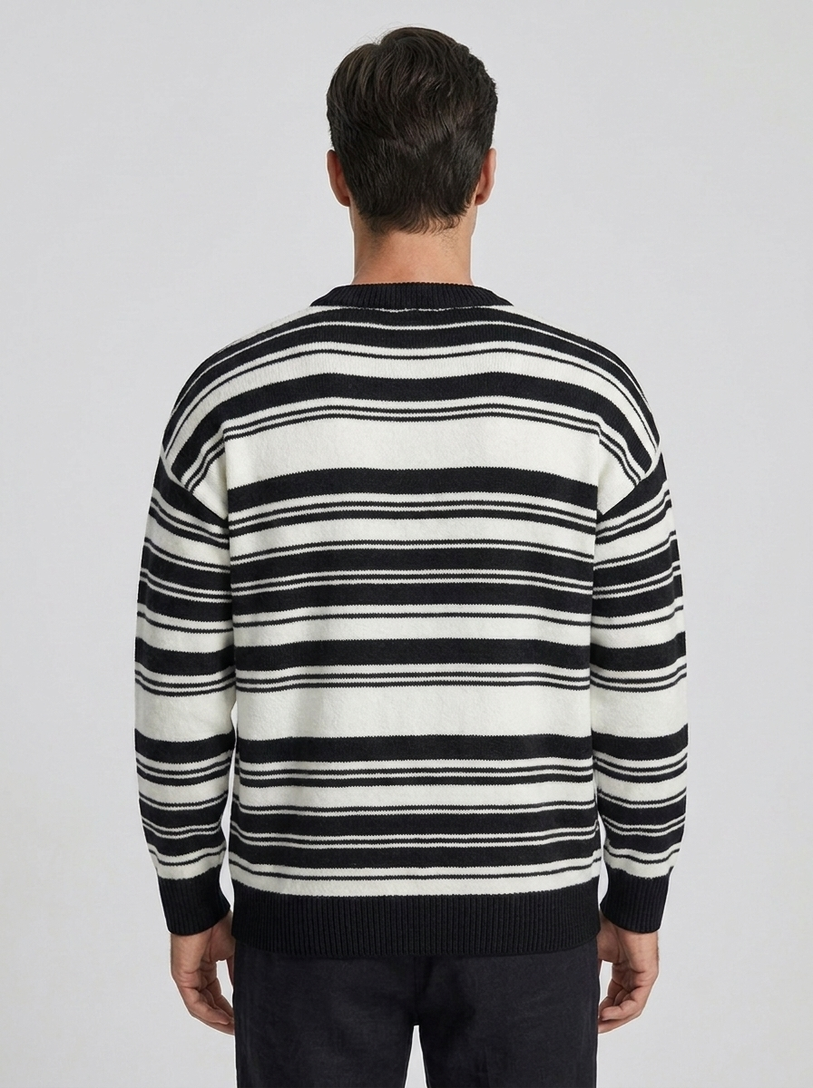 Men's Striped Sweater for Casual Wear