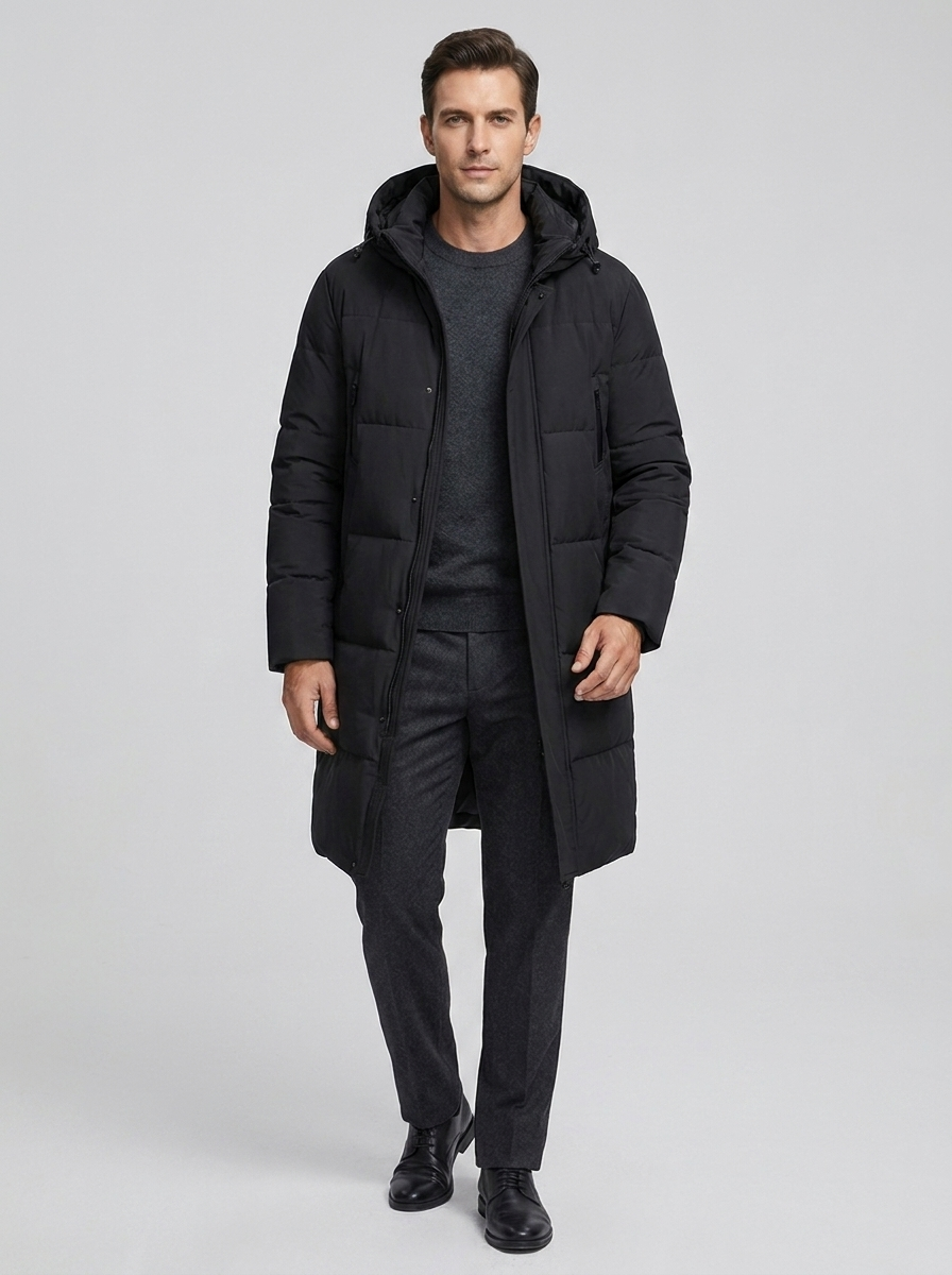Men's Windproof Overknee Thickened Coat
