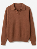 Men's Loose Long Sleeve Polo for Casual Style