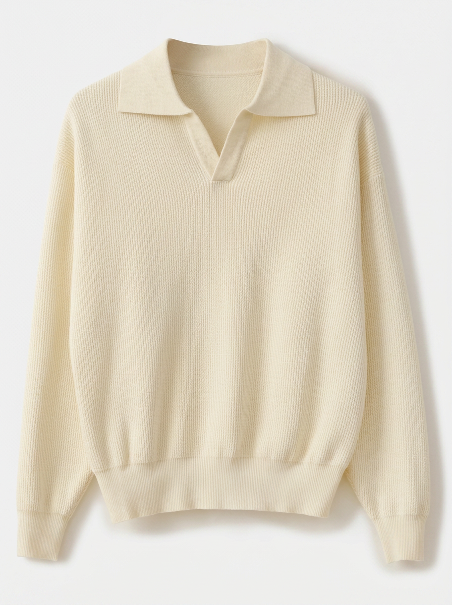 Men's Loose Long Sleeve Polo for Casual Style