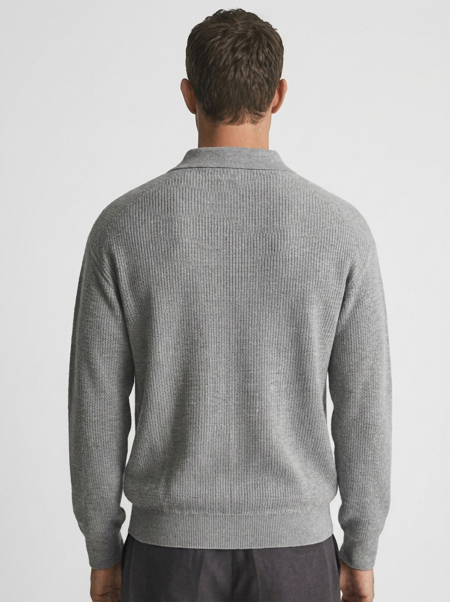 Men's Loose Long Sleeve Polo for Casual Style