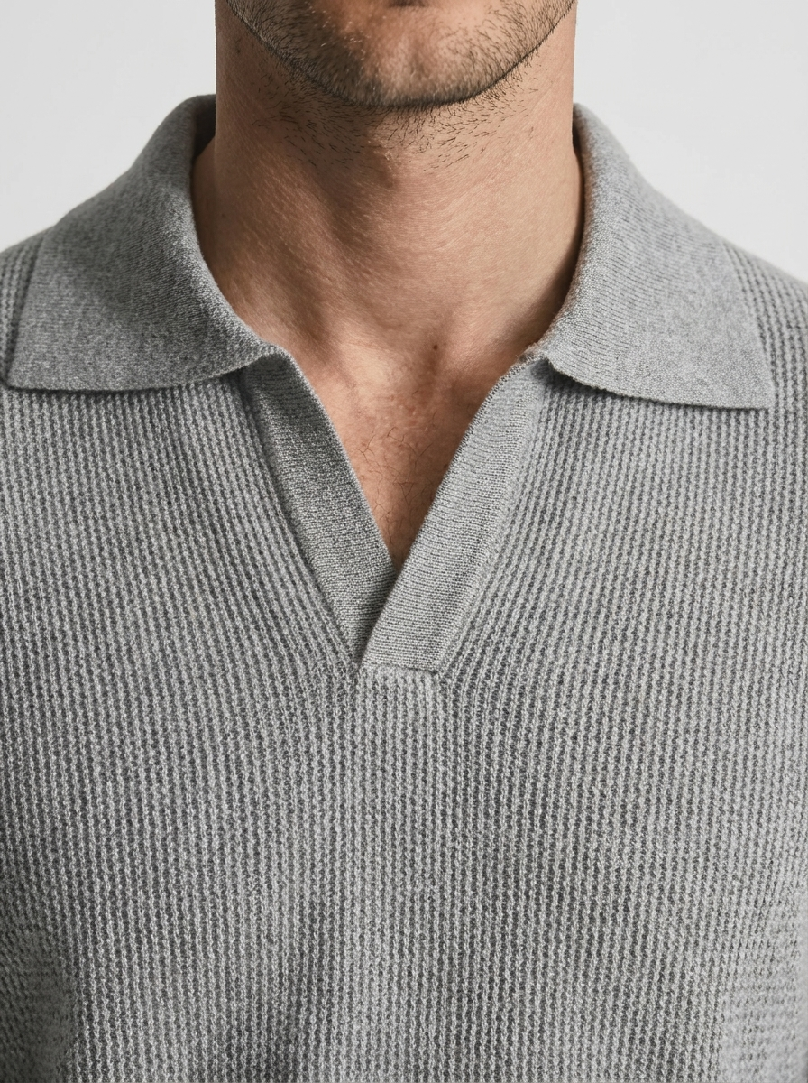 Men's Loose Long Sleeve Polo for Casual Style