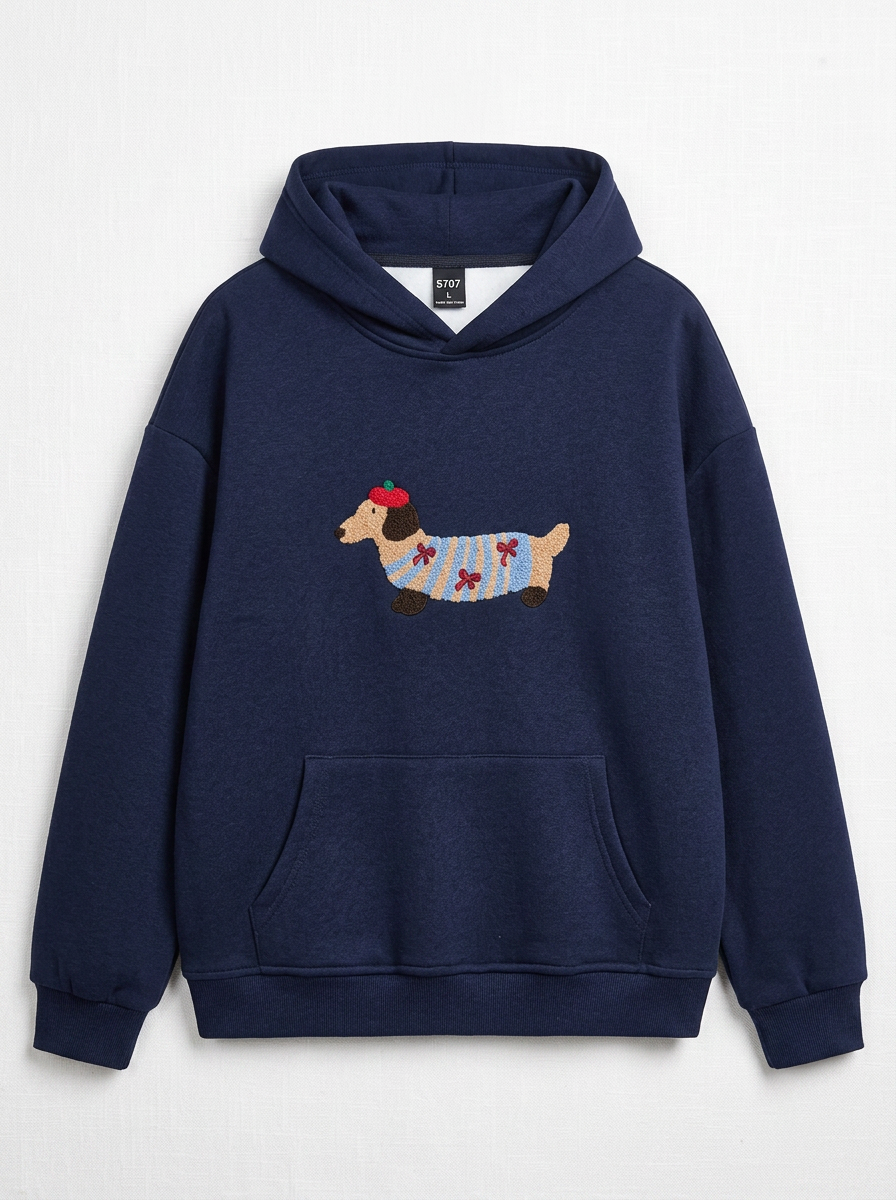 Unisex Oversize Dachshund Design Hoodie