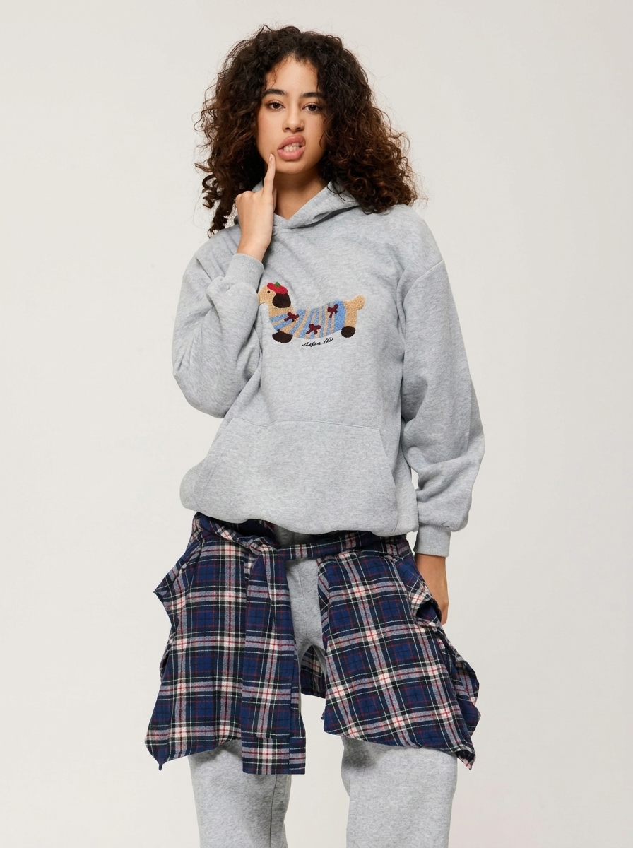 Unisex Oversize Dachshund Design Hoodie