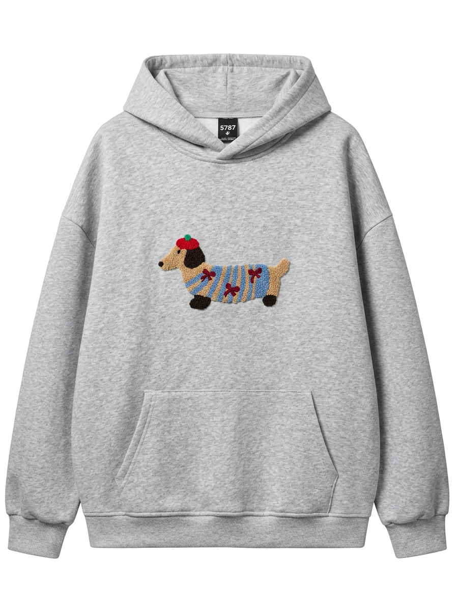 Unisex Oversize Dachshund Design Hoodie