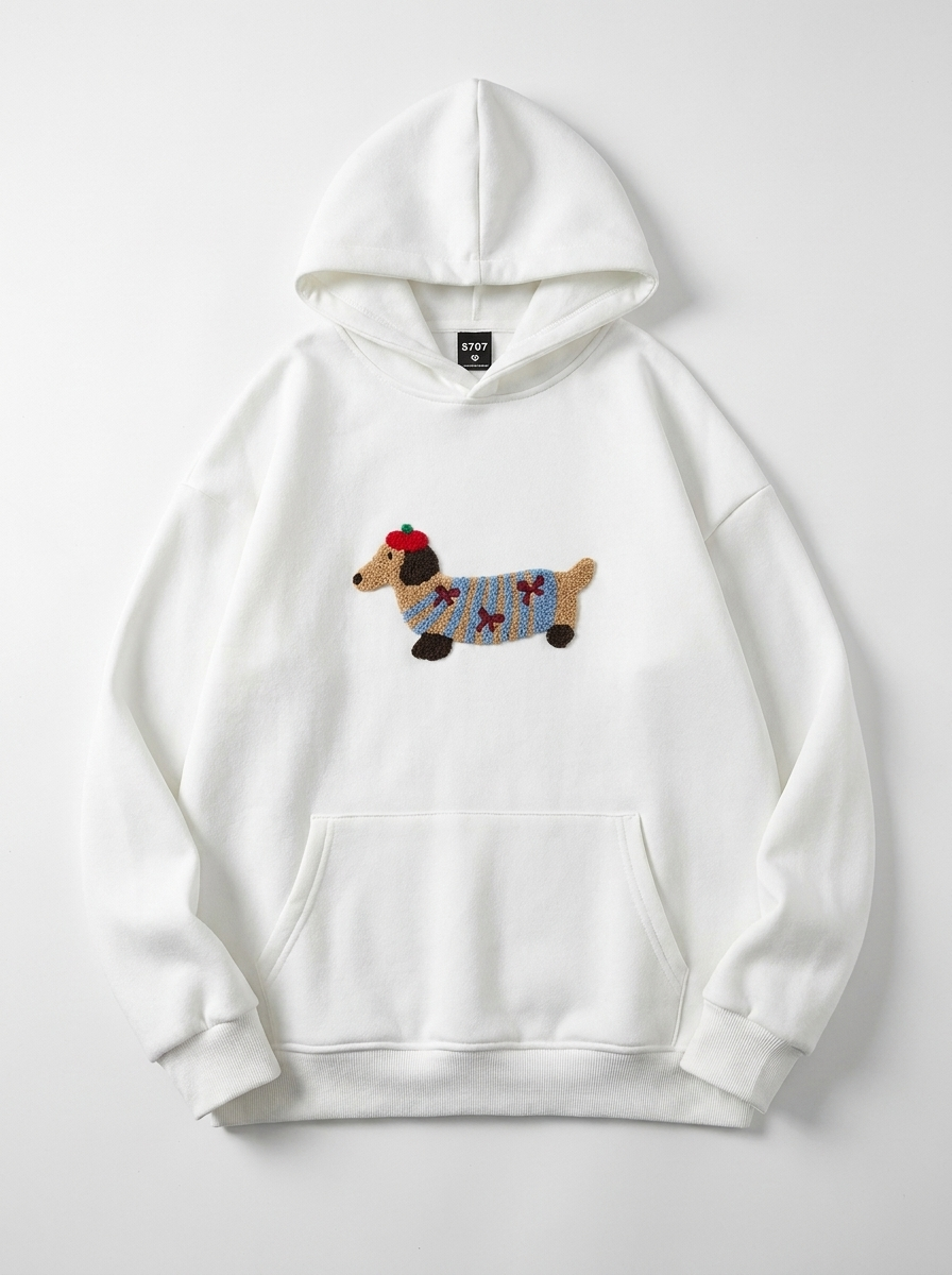 Unisex Oversize Dachshund Design Hoodie
