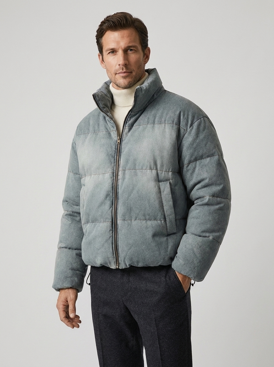 Men's Loose-Fit Padded Down Jacket - Warm Winter Coat