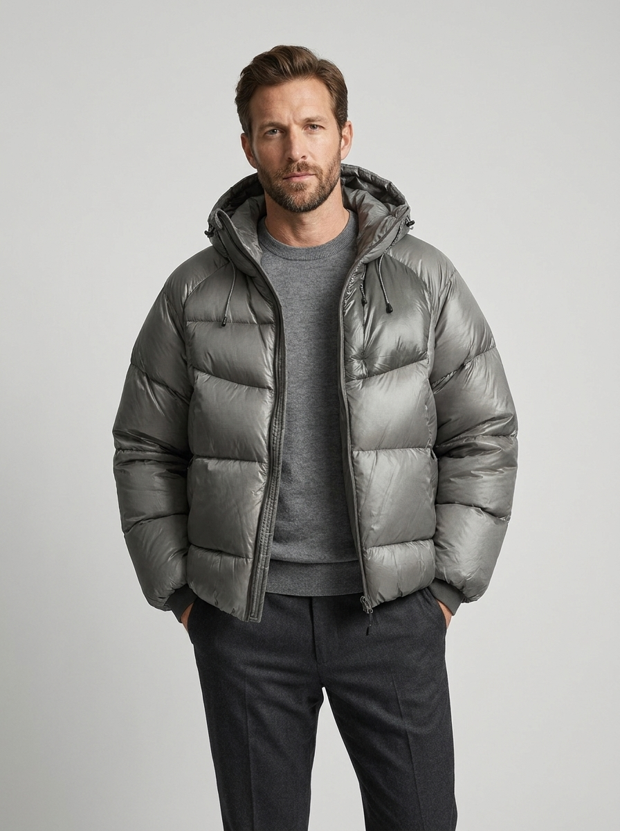 Men's Hooded Insulated Down Puffer Jacket