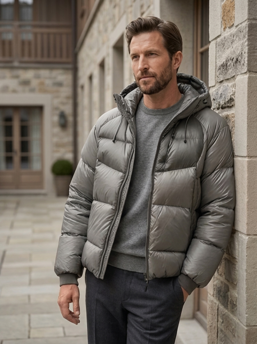 Men's Hooded Insulated Down Puffer Jacket