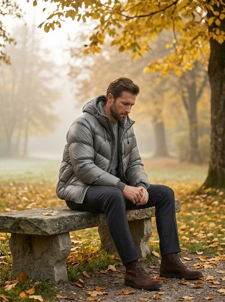 Men's Hooded Insulated Down Puffer Jacket
