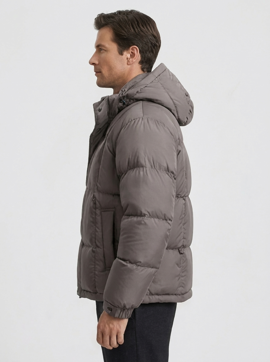 Men's Casual Loose-Fit Hooded Down Puffer Jacket